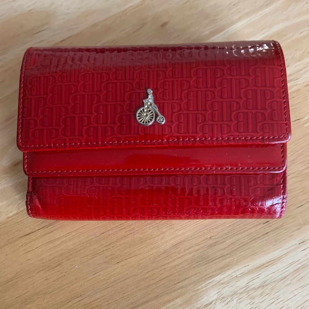 Vibrant Red Quilted Wallet with Glossy Finish